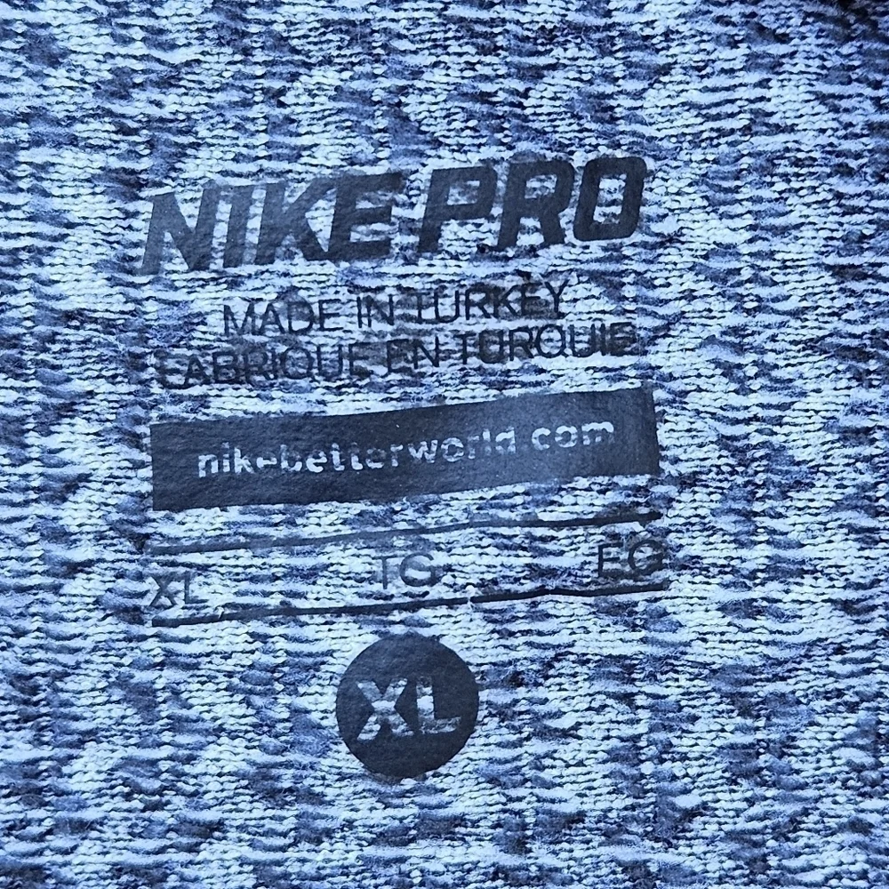 Nike Pro Leggings Purple Gray Athletic Training Workout Pants Women's Size XL